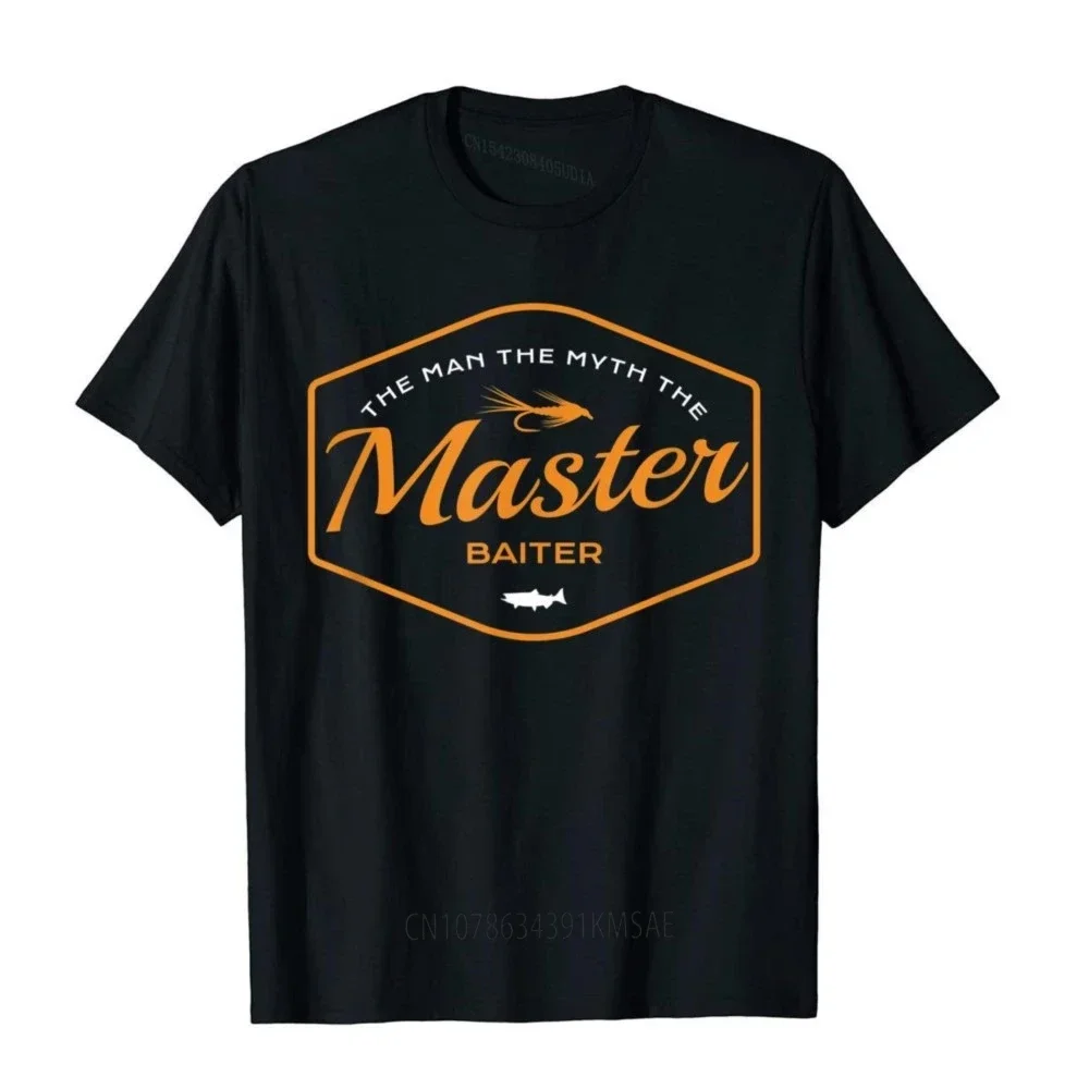 Master Baiter Funny Fishing T-Shirt Print Cotton Mens Tops & Tees Christmas Clothing Aesthetic Holiday Newest T Shirts