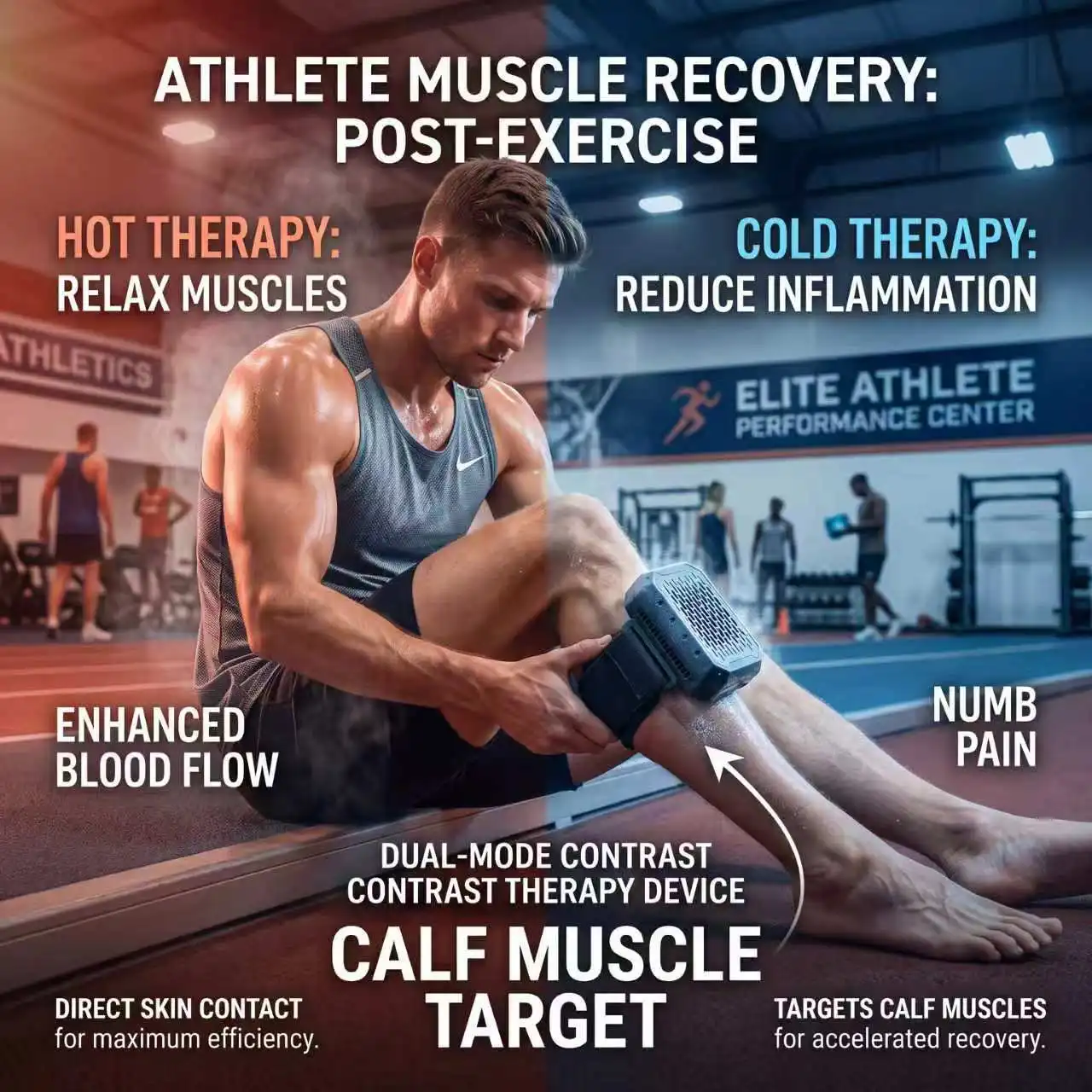 Portable Hot Cold Therapy Massager Muscle Recovery Pain Relief 3 Heat Cold Levels for Sports Soreness Swelling USB Rechargeable