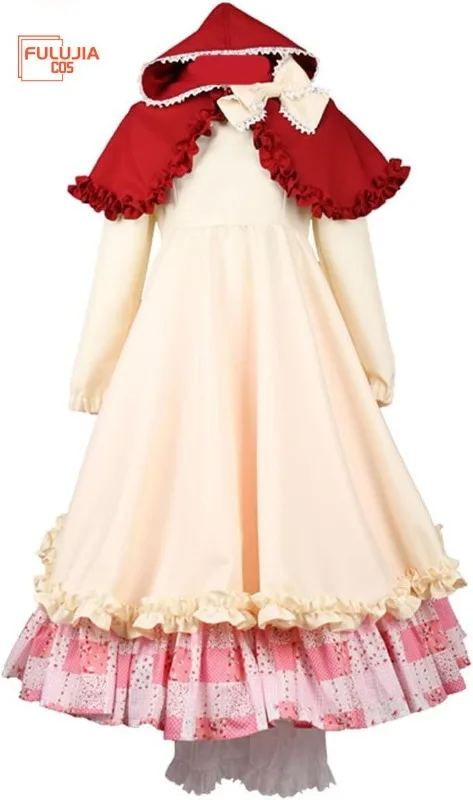 

Powers Cosplay Belgium Costume Dress Hooded Shawl Lolita Girl Halloween Christmas Suit