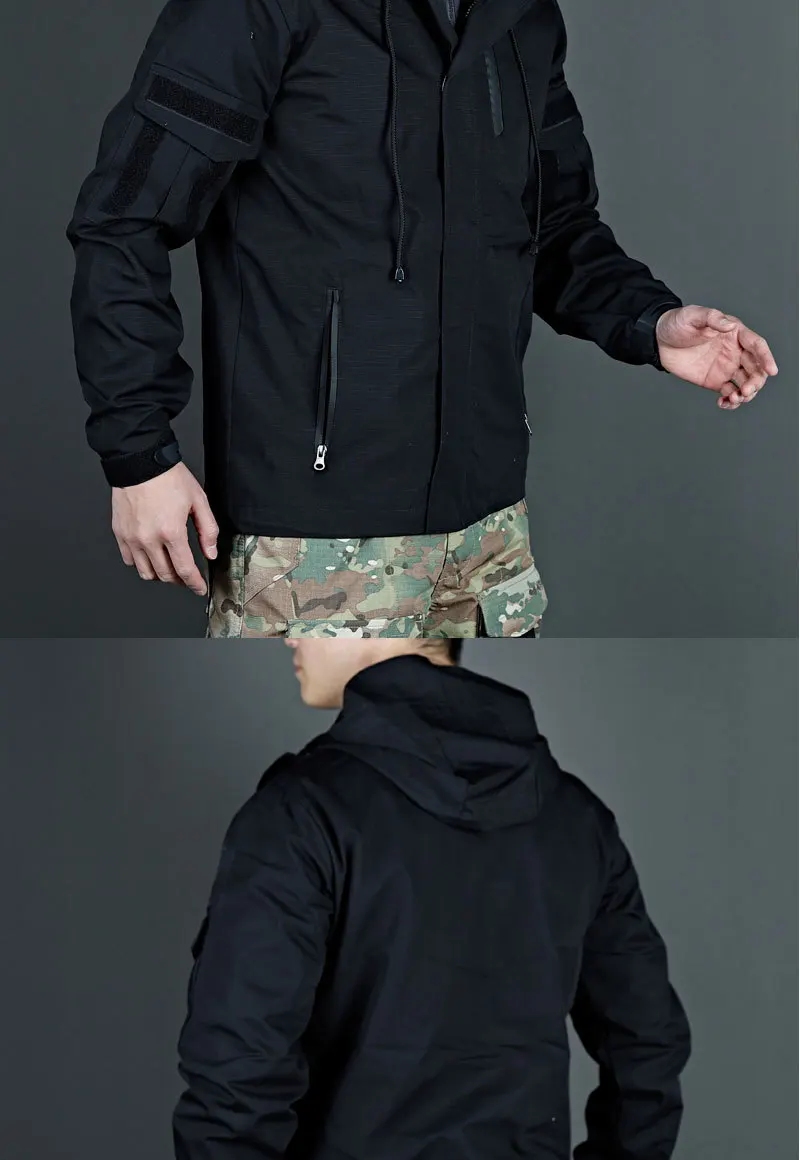 Taktischer Trenchcoat für Herren, Winter, wasserdicht, winddicht, Tarnjacke, Outdoor-Training, Assault, Militärmantel, warm – Detail 13