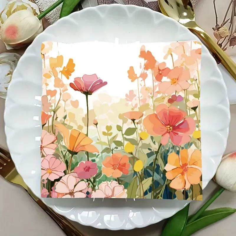 Tovaglioli usa e getta botanici rosa da 40 pezzi Tovagliette di carta per feste di matrimonio per decorazioni per eventi di vacanze di compleanno Impostazione del tavolo da pranzo