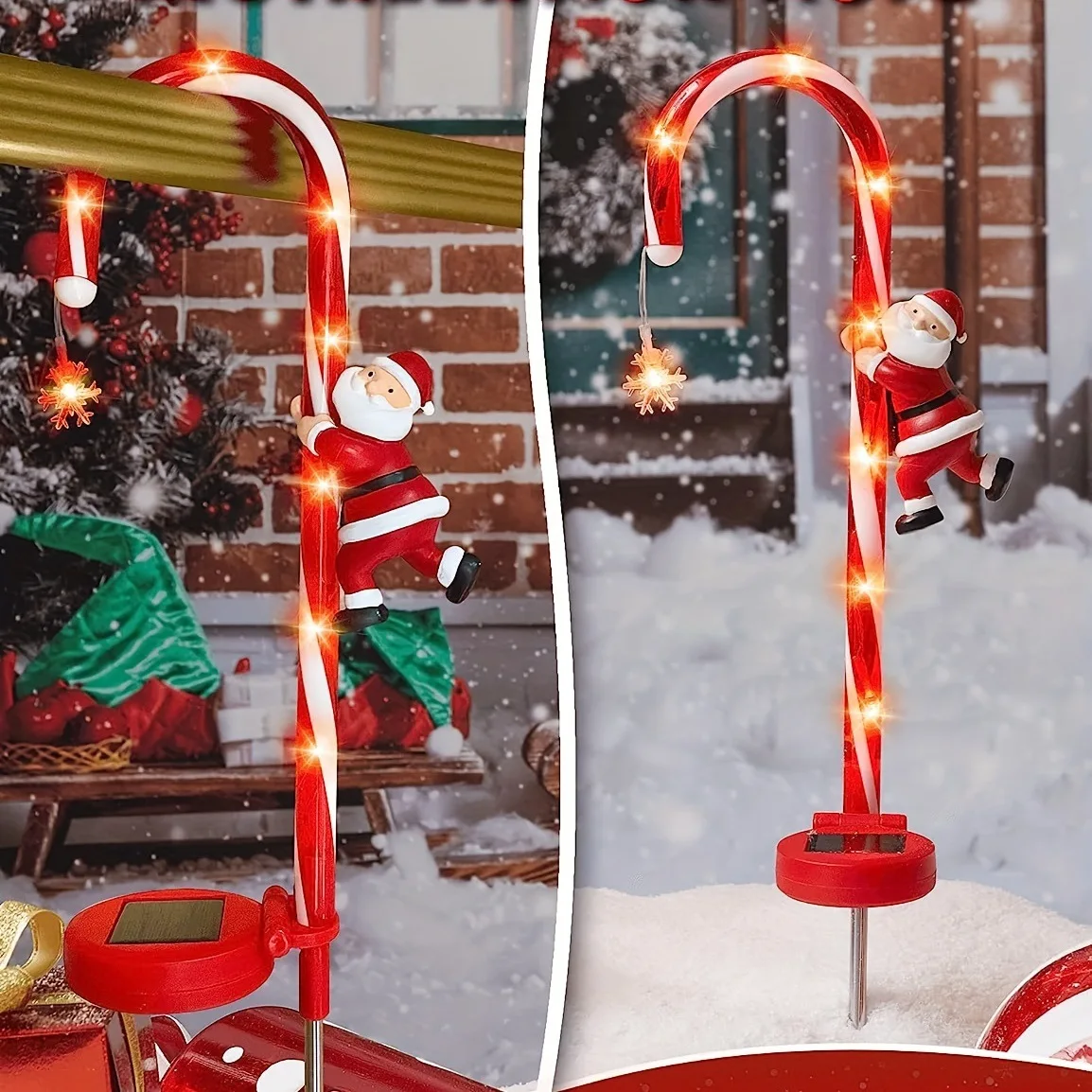 Outdoor Waterproof Garden Decorative Lawn Lamp Led Solar Christmas Candy Walking Stick Lights