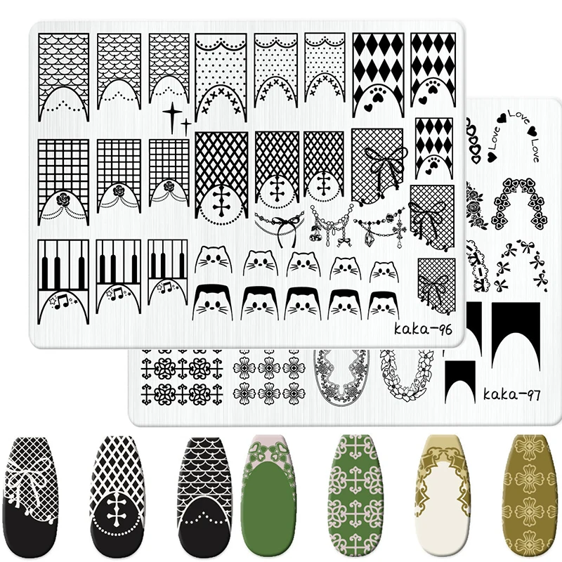Bowknot Tulips Butterfly Cherry Ribbon Stars Steel Nail Stamping Plate DIY Nail Art Manicure Print Stencil Decor Accessory Tool