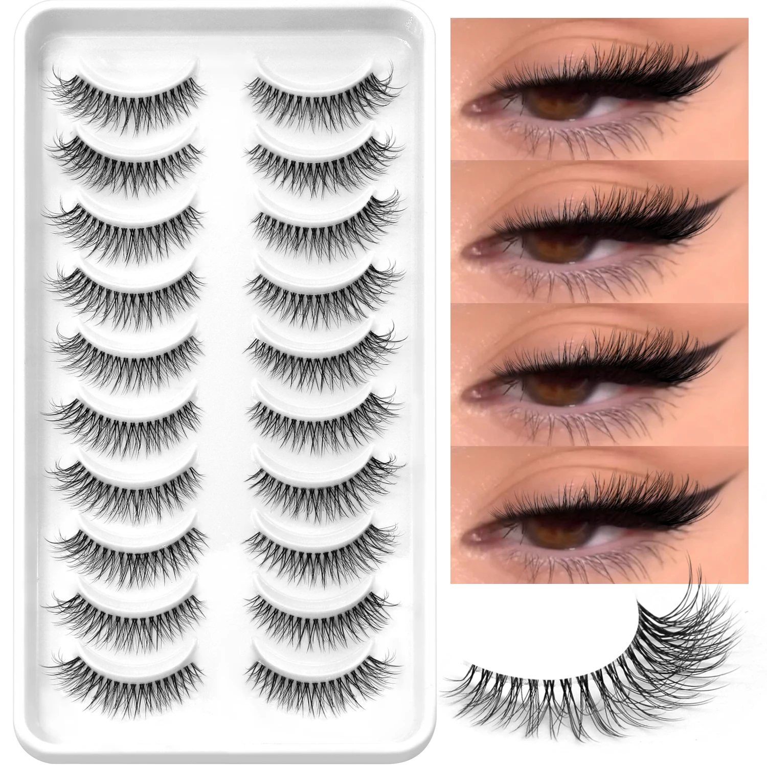 ขนตาปลอมเวลทรินาย แบบต่อขนตาทรงแคทอาย ดูเป็นธรรมชาติ หนาฟู ดูเป็นธรรมชาติ  แบบใส  3 มิติ  ขนมิ้งค์เทียม  สำหรับแต่งหน้า