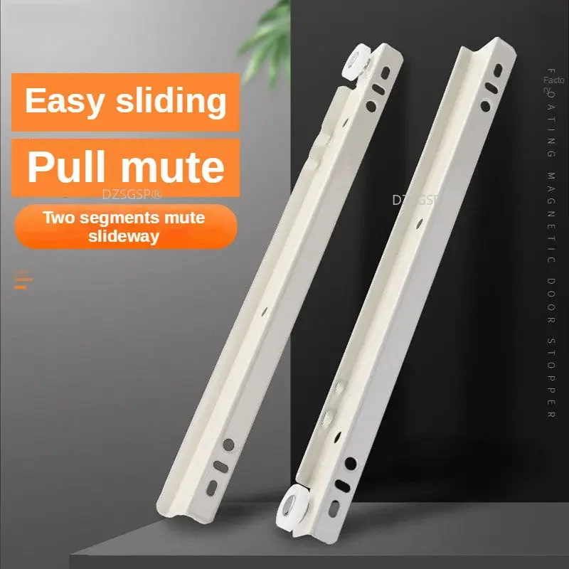 

Wardrobe Roller Support Bottom Sliding Guide Rail Slide Mute Two-section Drawer Slide Rail Keyboard Bracket Slide Rail Household