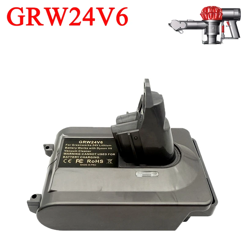

For Greenworks 24V Lithium Batteries Compatible with For Dyson V6 Vacuum Cleaners Power Tools GRW24V6 Battery Adapter Converter