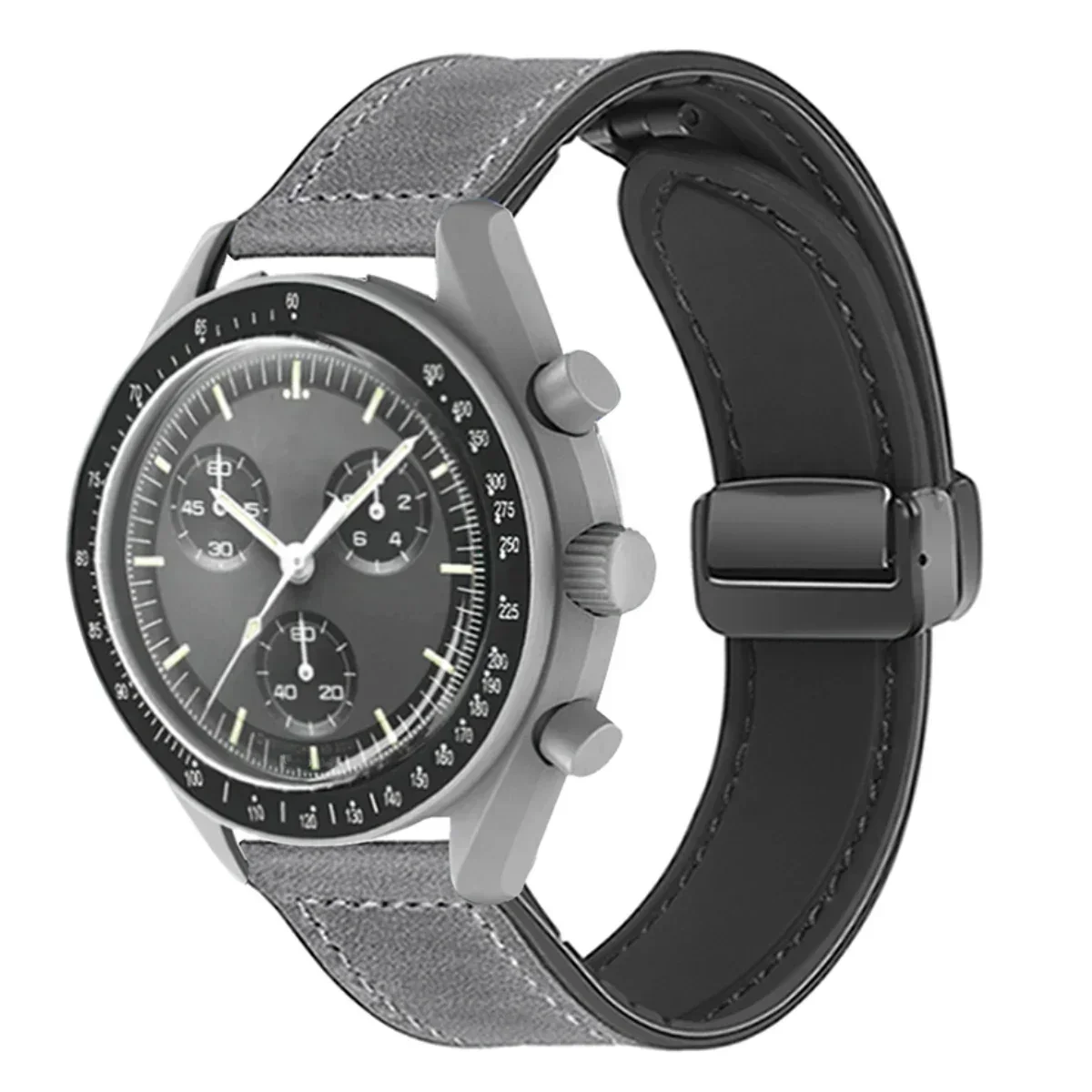 20mm 22mm Leder+Silikon-Armband für Omega X Swatch Joint MoonSwatch Magnetband für Xiaomi Watch S4 S3 S2 S1/Huawei GT3 4 5 6 – Detail 8