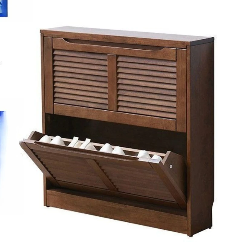 

Solid wood tipping bucket shoe cabinet, porch cabinet, household large-capacity simple door entry storage porch foyer