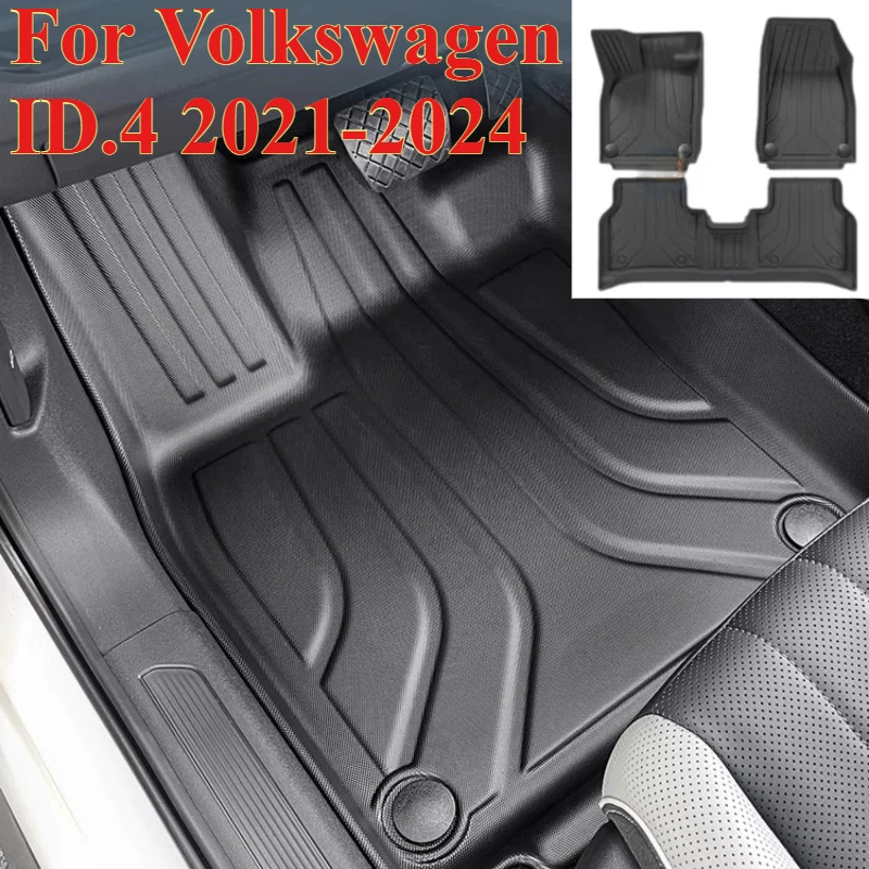 

Electric TPE Car Floor Mat Customized Suitable for Volkswagen ID.4 2021-2024 Coverage Threshold Anti Slip All Weather Protective