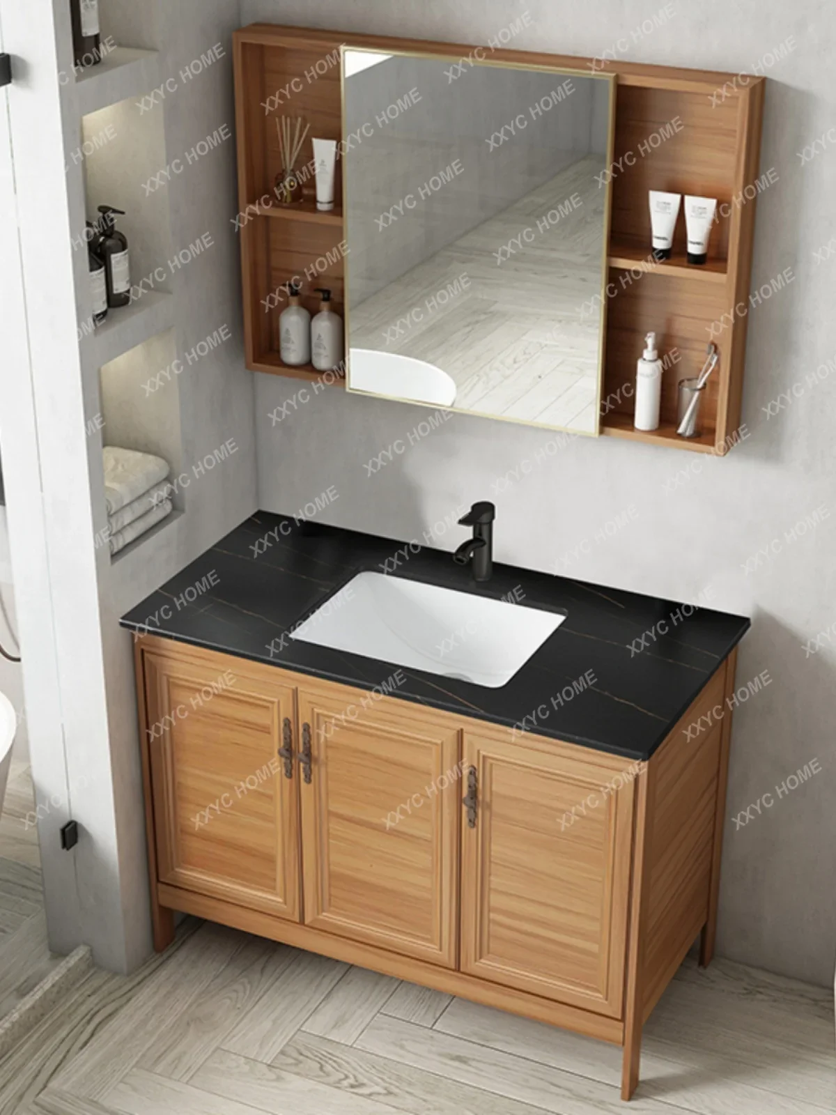 Alumimum Bathroom Cabinet Combination Integrated Washstand Pool