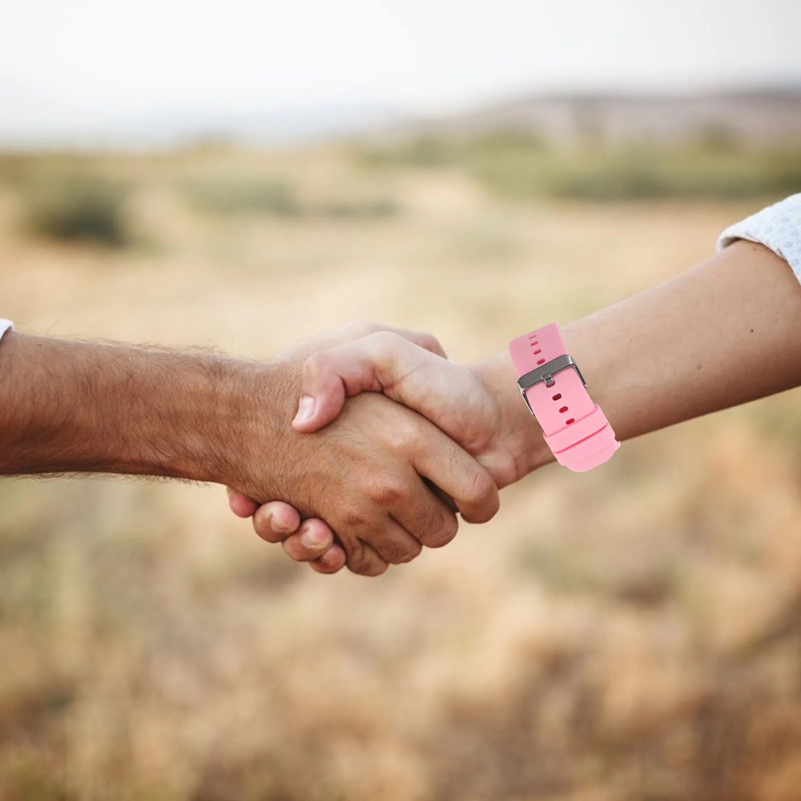 

2Pcs Silicone Watch Band Elegant Aluminum Alloy Attachment Soft Skin-Friendly Material Replaceable Strap for