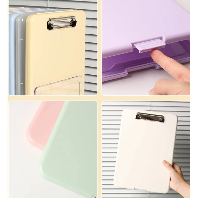 Portable Clipboard File Case With Metal Clasp For Office School Hospital Warehouse Q1JF