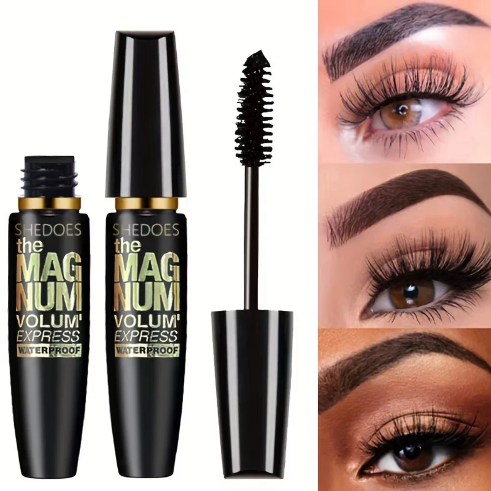 4D Waterproof Mascara Lengthens Eyelashes Extension Black Silk Fiber Mascara Female Makeup Cosmetic Waterproof Mascara