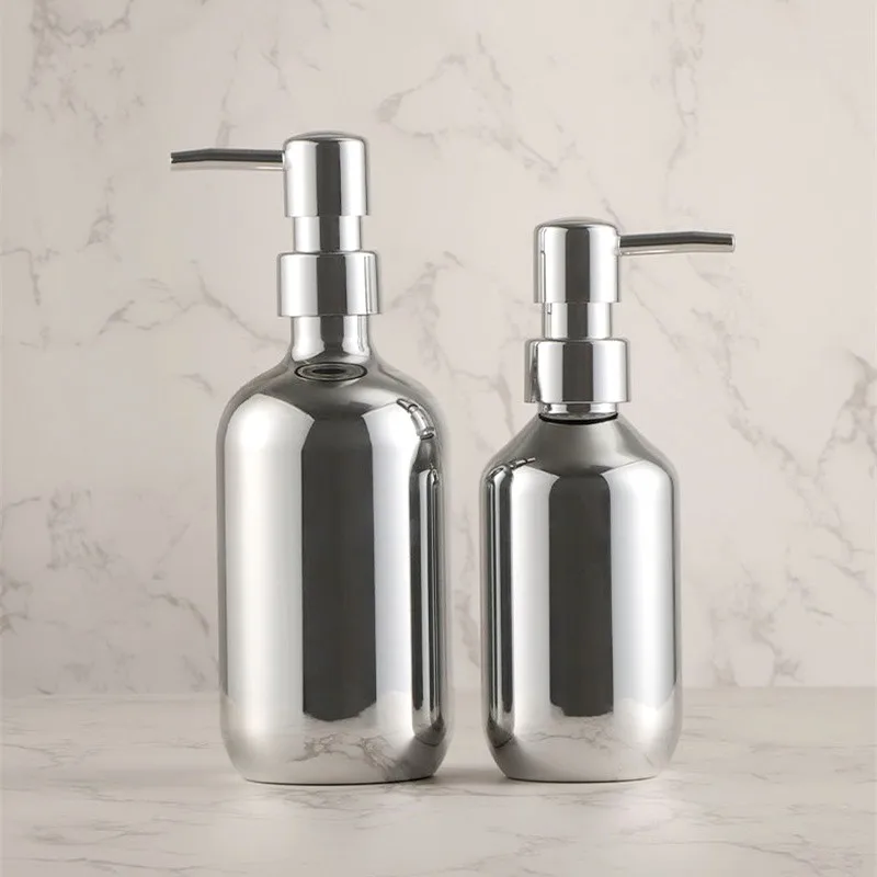 300/500ml butelka z dozownikiem mydła łazienkowego szampon butelka z żelem pod prysznic typ prasy wielokrotnego napełniania pusty pojemnik do butelkowania płynu PET