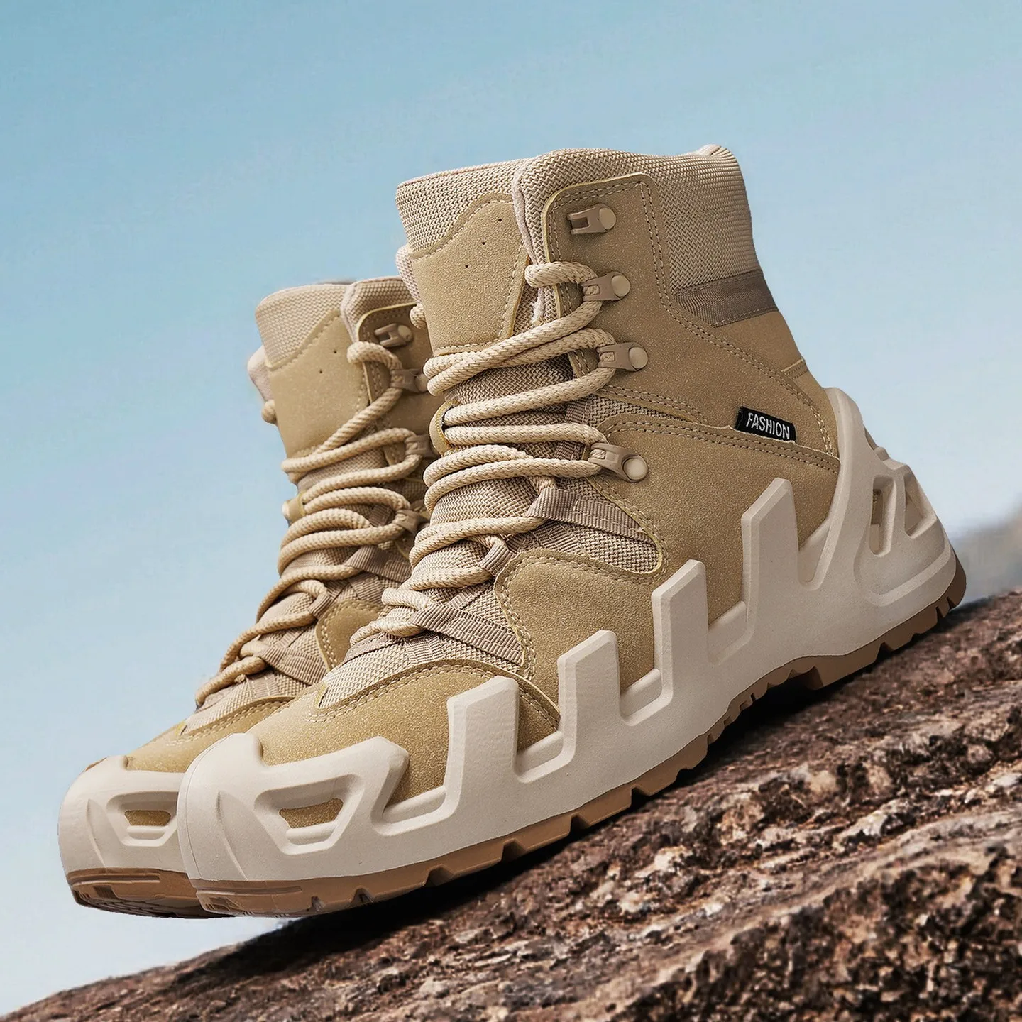 

Новые мужские высокие ботинки на толстой подошве для активного отдыха, весна-осень, противоскользящие, износостойкие, легкие, повседневные рабочие ботинки для походов