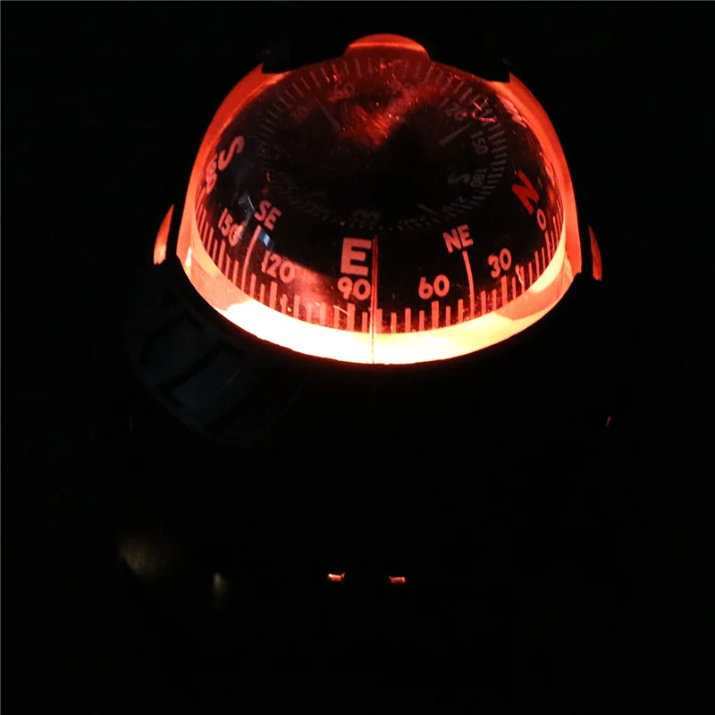 

ABNF!LC760 Морской компас Черный морской компас Пластиковый морской компас Светодиодный аксессуар для лодок