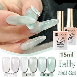 UR SUGAR 15ml Green Jelly Nail Gel Nude Gel Nail Polish 10ml White Translucent Soak Off Gel Vernis Semi Permanent Long Lasting