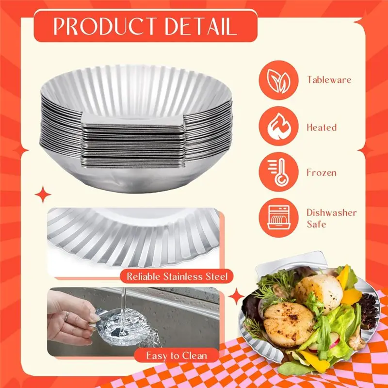 Desired-Reusable Stainless Steel Grills 24 Pieces For Make Oysters Baked Clams Clam Scallop Shell Grillable All-Purpose Seafood