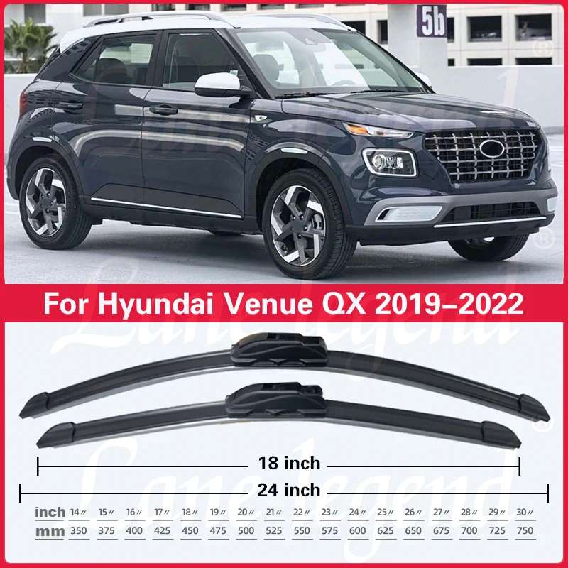 For Hyundai Venue QX 2019 2020 2021 2022 Car Front Wiper Blades Windscreen Windshield Windows Car Accessories Brushes 24\