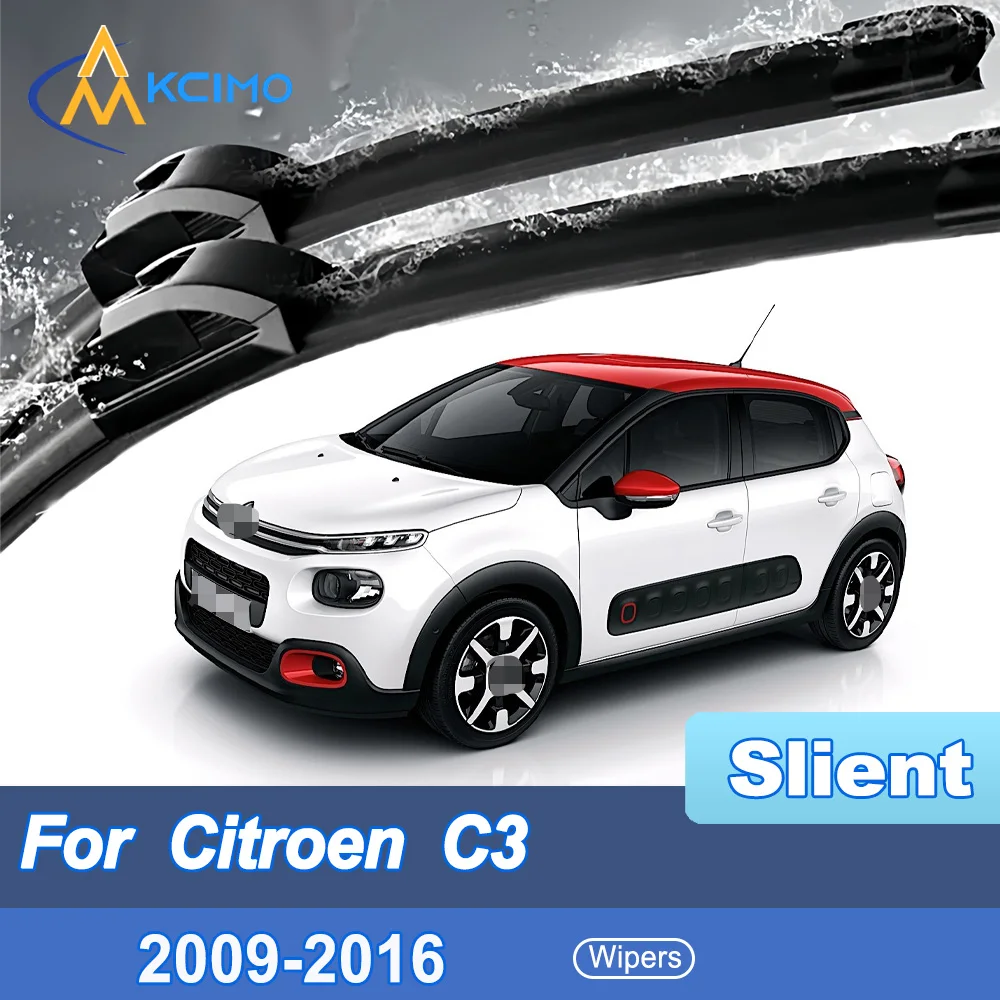 

For Citroen C3 SC A51 2009-2016 Front Windshield Wiper Blades 2pcs Slient Rain Windscreen Window Accessories