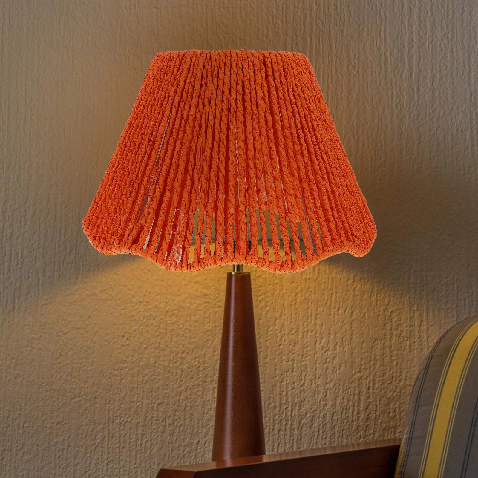 

Paper Rope Lampshade H woven Table Cafe Restaurant Vintage Farmhouse Cover Sturdy Durable Lightweight Easy Install Practical