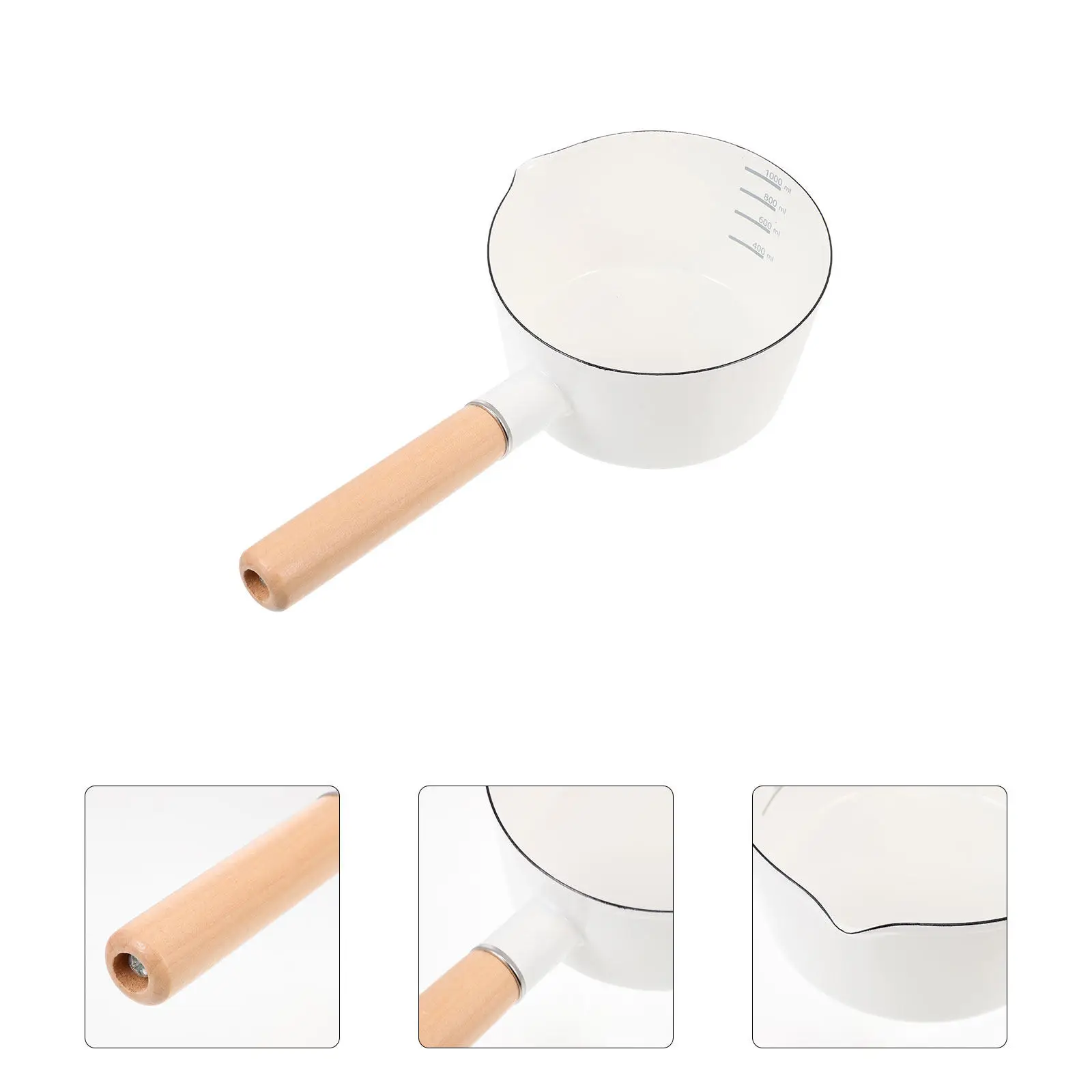 

Эмалированная кастрюля для молока, бытовая, с деревянной ручкой, легкая, многофункциональная, для детского питания, лапши быстрого приготовления, кофе