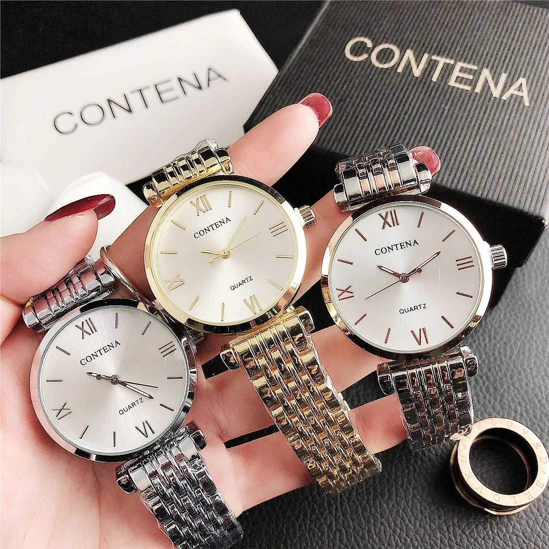 

CONTENA fashion watch correa metal reloj stainless steel watch Trade watches men wrist