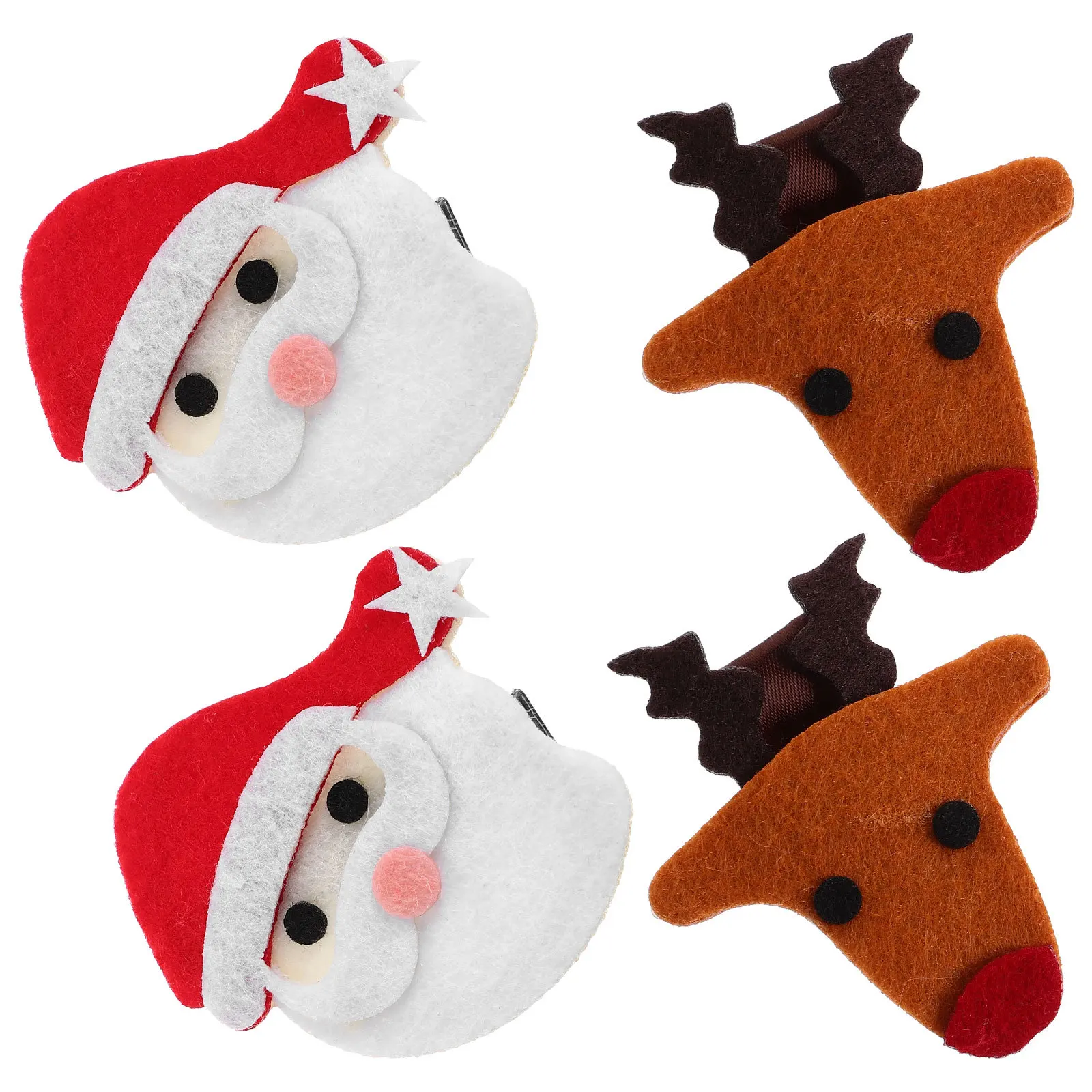 4 قطع من إكسسوارات شعر عيد الميلاد، دبوس شعر على طراز عيد الميلاد، مشابك جميلة لتزيين الحفلات، مشابك شعر لعيد الميلاد، غطاء رأس لعيد الميلاد #4