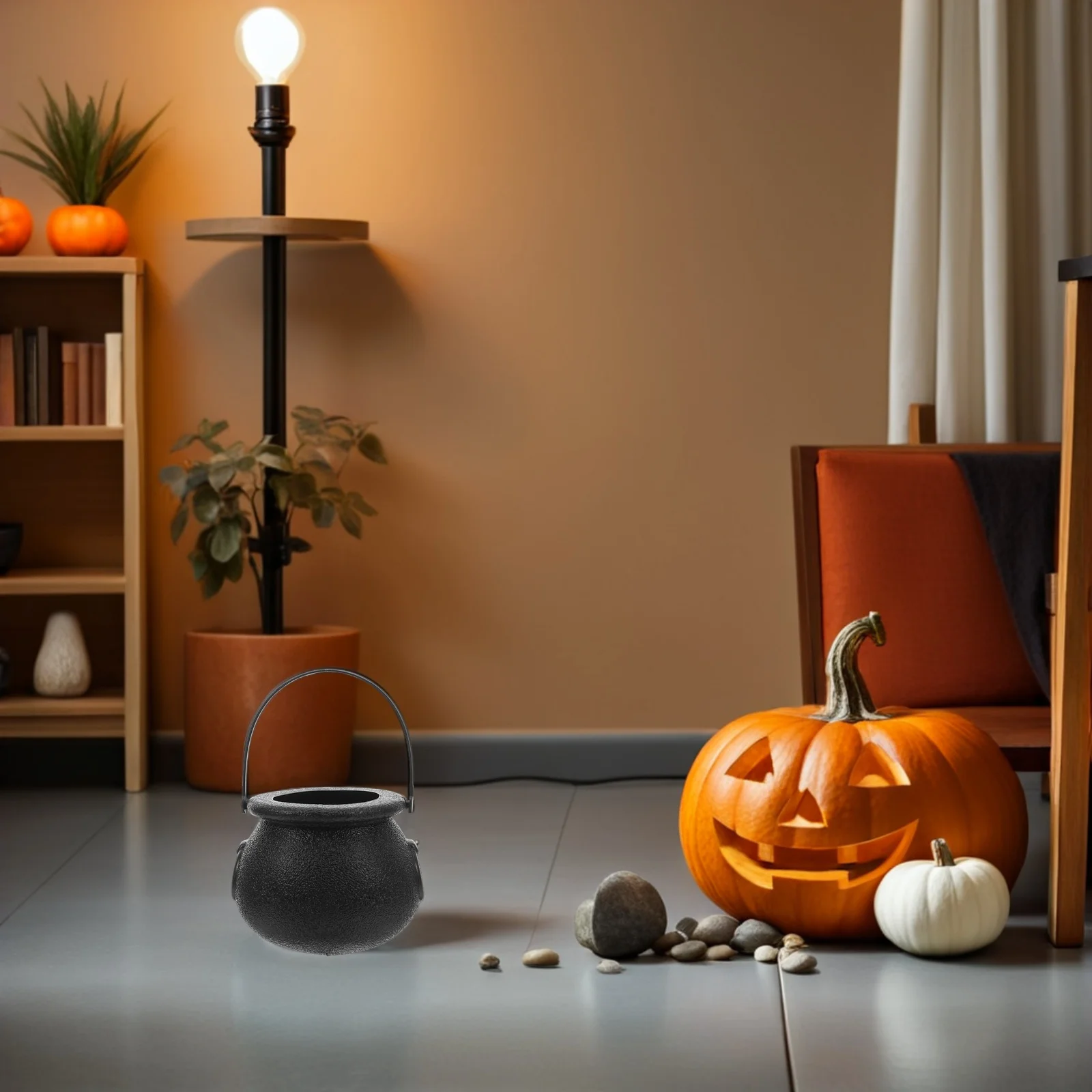 10 قطع من دلاء حلوى الهالوين السوداء الصغيرة، حوامل حلوى مرجل ساحرة مثالية لدلو الهالوين للأطفال