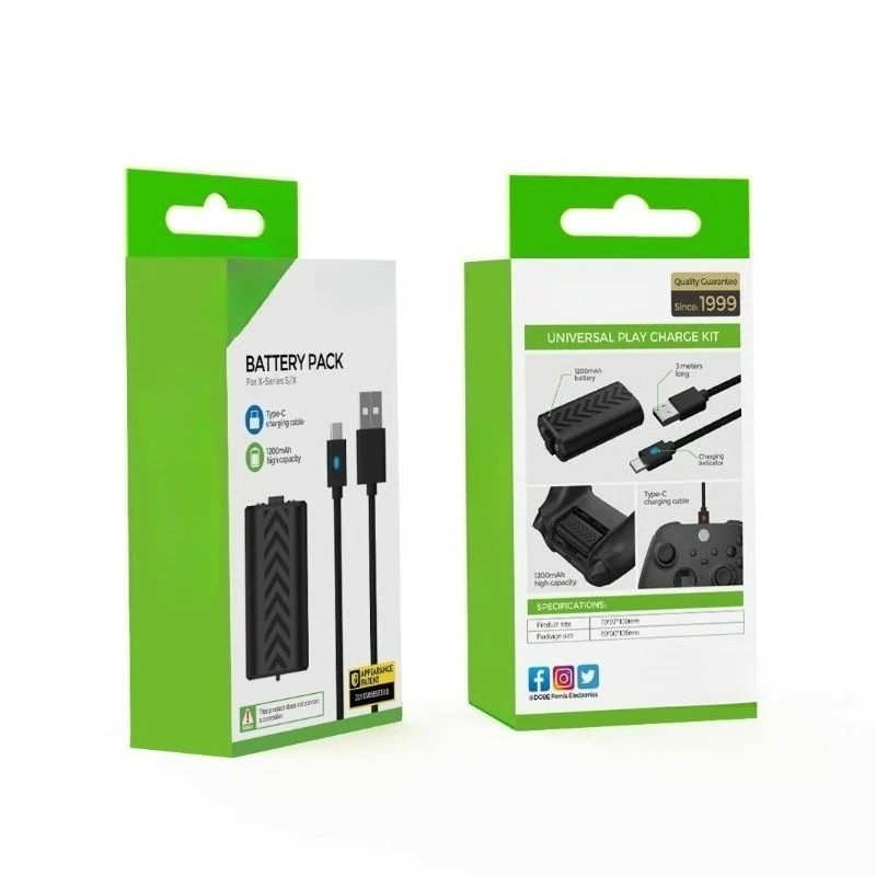 

For Xboxes Series X S Controller with 3M Charge Cable with Indicator TYX-0634B 1200mAh Rechargeable Batteries Packr