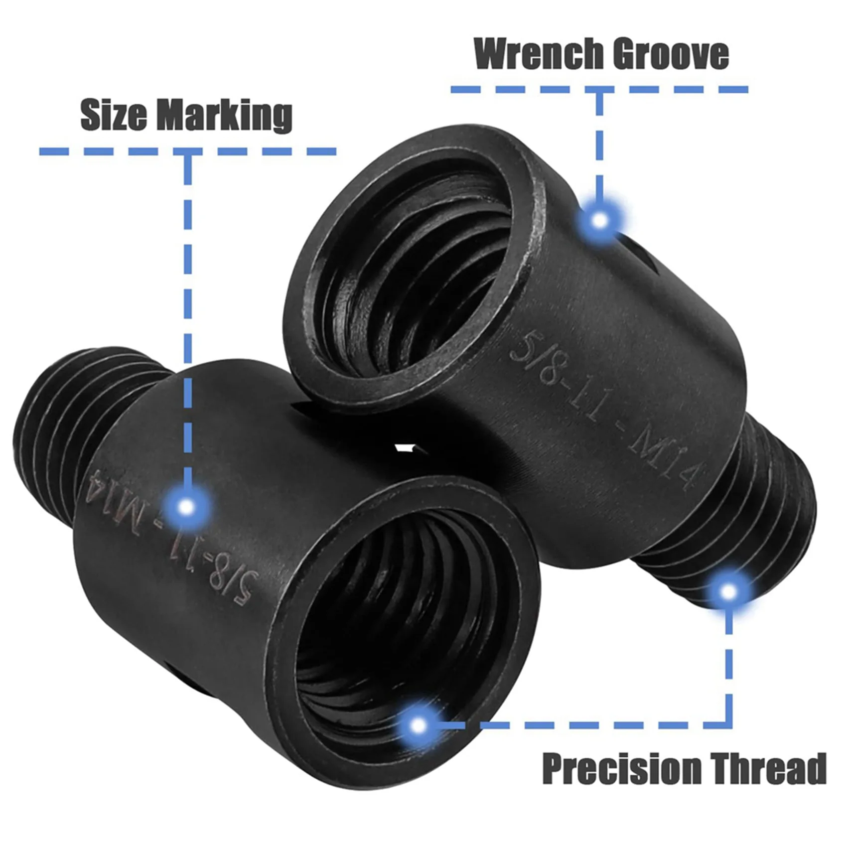 Professional 10Pcs 5/8 Inch-11 To M14 Adapter Angle Grinder Thread Converter Adapter Shaft Connector For Diamond Core Drill Bits