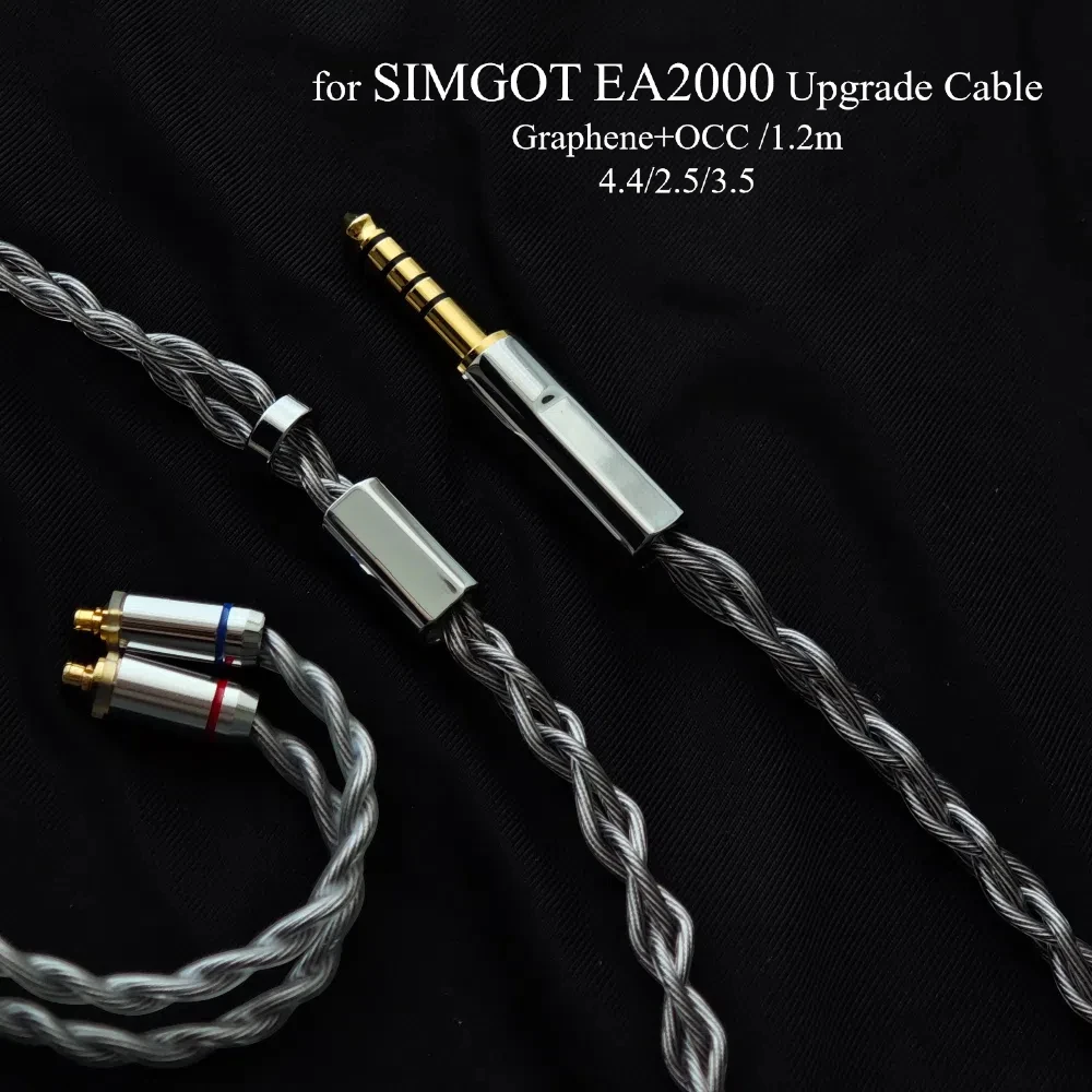 Для SIMGOT EA2000 Графеновый кабель для обновления OCC, 4,4 мм, сбалансированный провод для наушников Hi-Fi 3,5 мм Для SIMGOT EA2000 Графеновый кабель для обновления OCC, 4,4 мм, сбалансированный провод для наушников Hi-Fi 3,5 мм