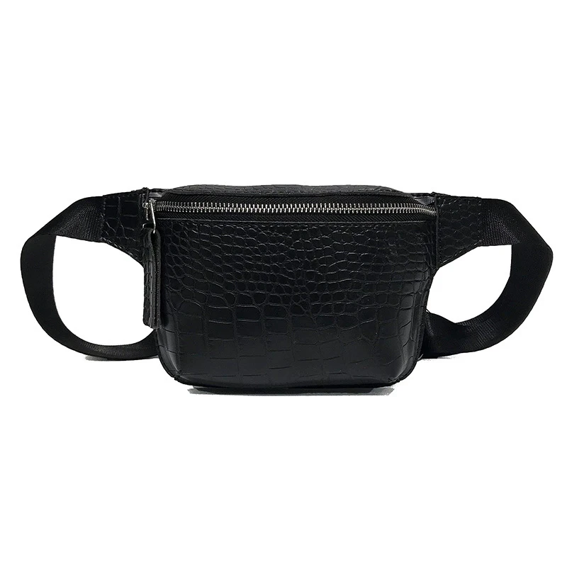 

Casual Waist Bag for Women Alligator Leather Fanny Pack Phone Pouch Chest Packs Ladies Wide Strap Belt Bag Female Crossbody Bag