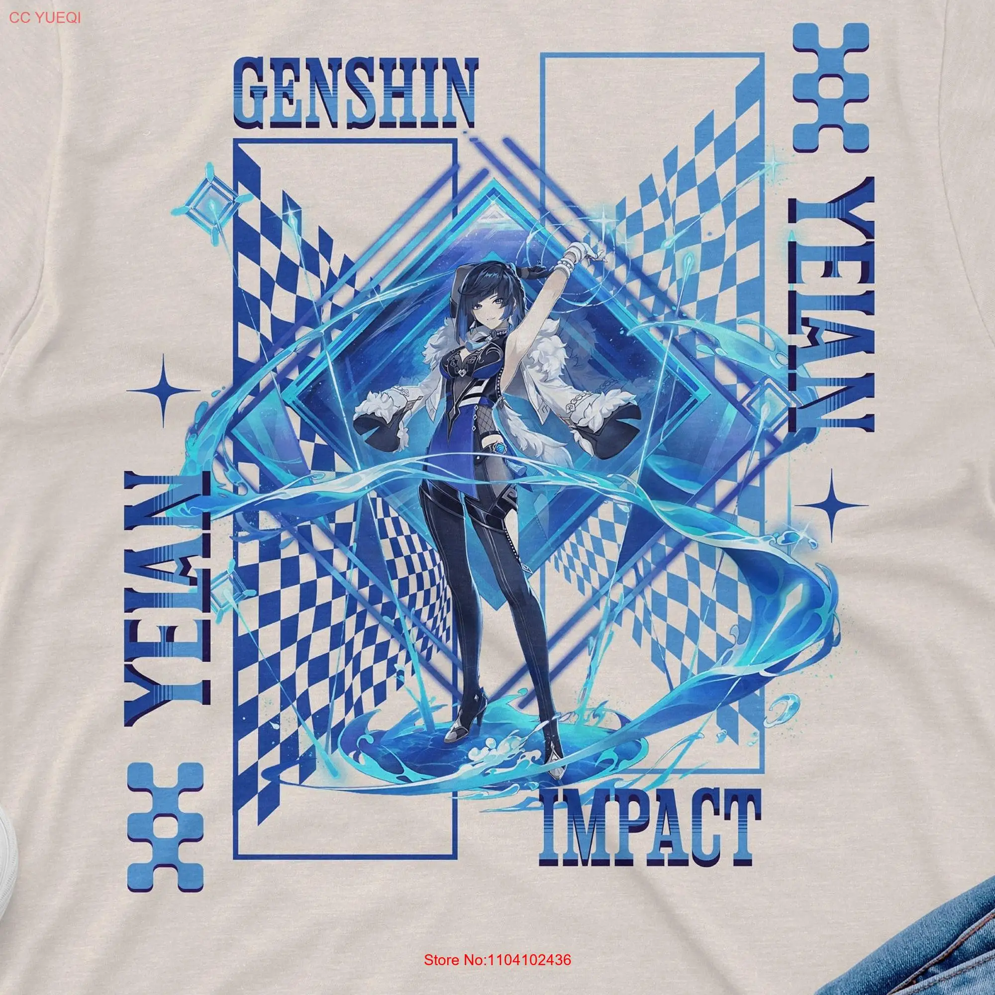 Yelan Genshin Impact T Shirt Premium Quality Apparel Featuring Your Favorite Characters Perfect for Gamers Anime Fans