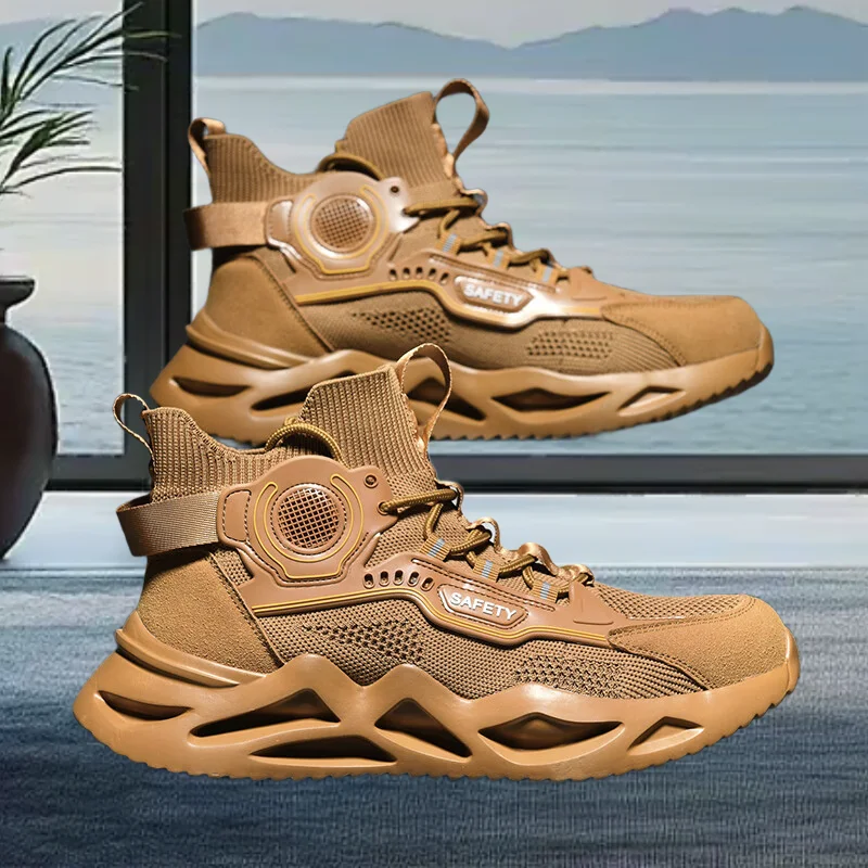 

Обувь для защиты труда для мужчин, противоударная и противопрокалывающая, дышащая, легкая, летом, со стальной пластиной, небьющаяся