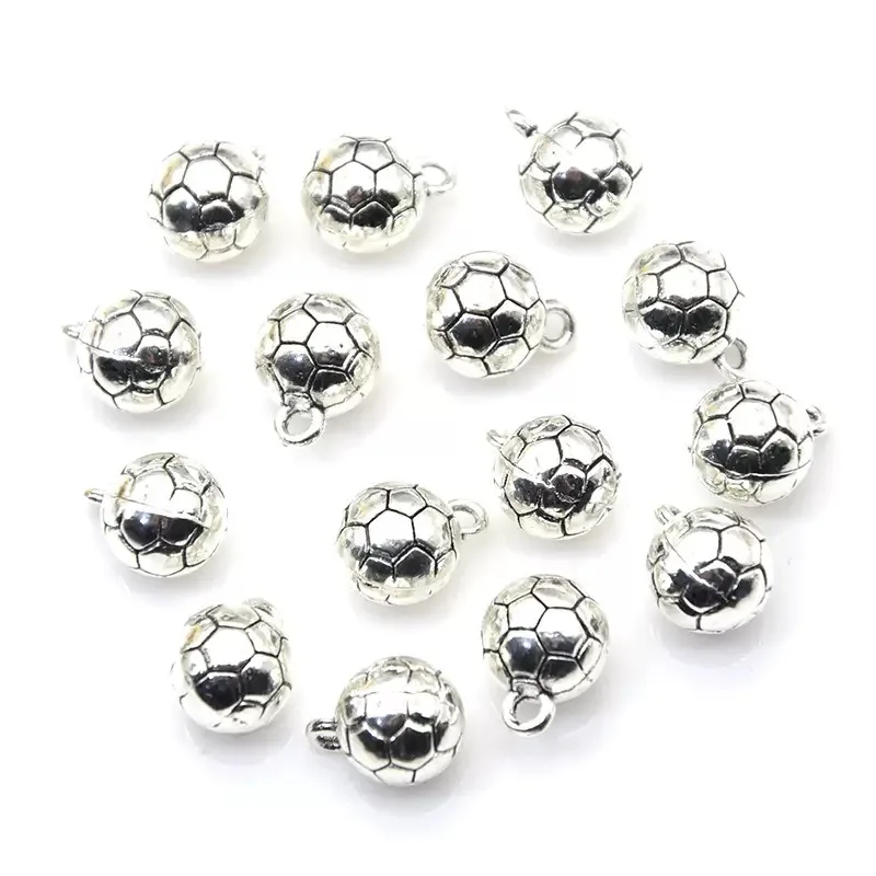 10/20 Stück Vintage Sport-Legierungsschmuck-Accessoires DIY Fußball-Anhänger Cheerleading-Charms für Armbänder Halsketten Fan-Geschenke