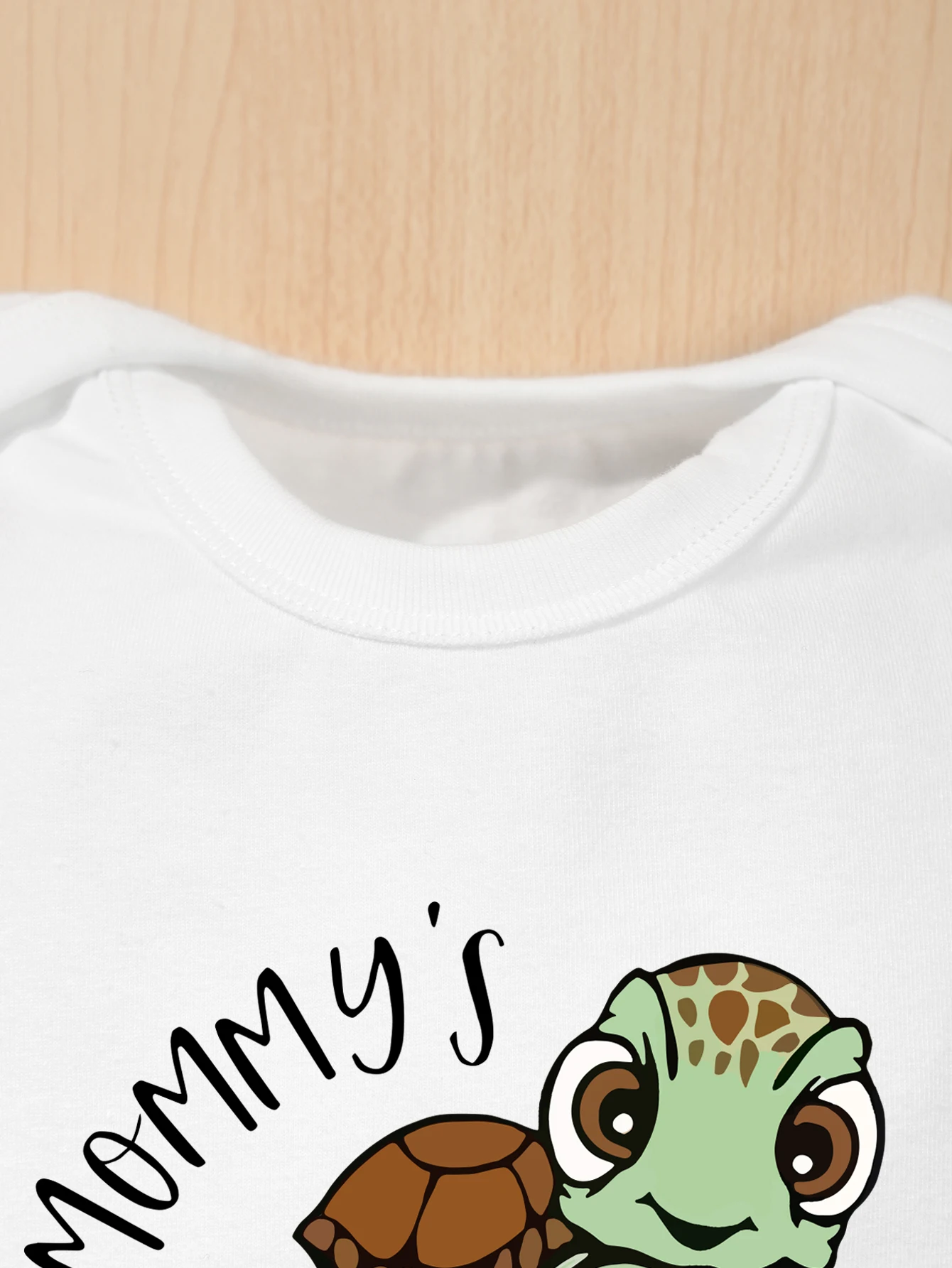 Cute Animal Baby Boy Bodysuit Mommy\'s Little Squirt Sea Turtle Print Cartoon Newborn Clothes Cotton Cozy Skin-friendly Romper