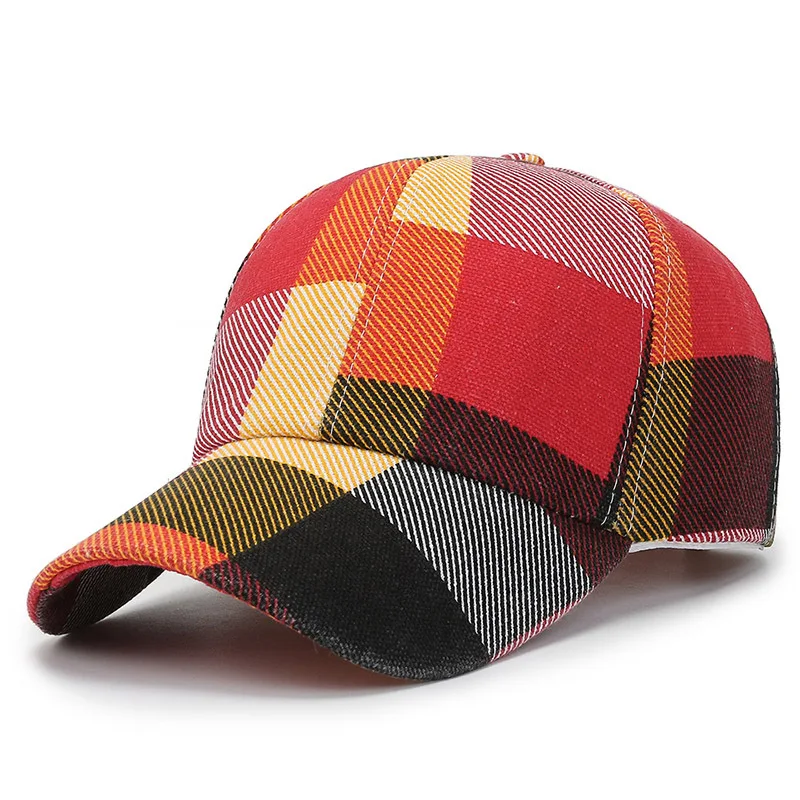 New Spring Summer Women Men Plaid Baseball Caps Outdoor Cool Lady Male Sun Cap Hat For Women Men Fashion