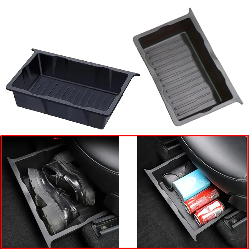 

1Pc Car Storage Rack Durable ABS Under Seat Organizer Durable Storage Box Under Seat Storage Multi-Functional Under Seat Box