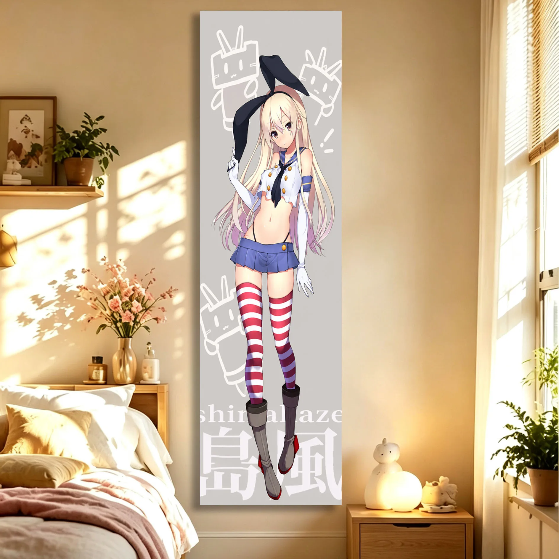 Shimakaze Moe 2000s Anime Girl Hanging Paintings, Anime Tapestry Wall Hanging Living Room Bedroom Study Entrance House Decor