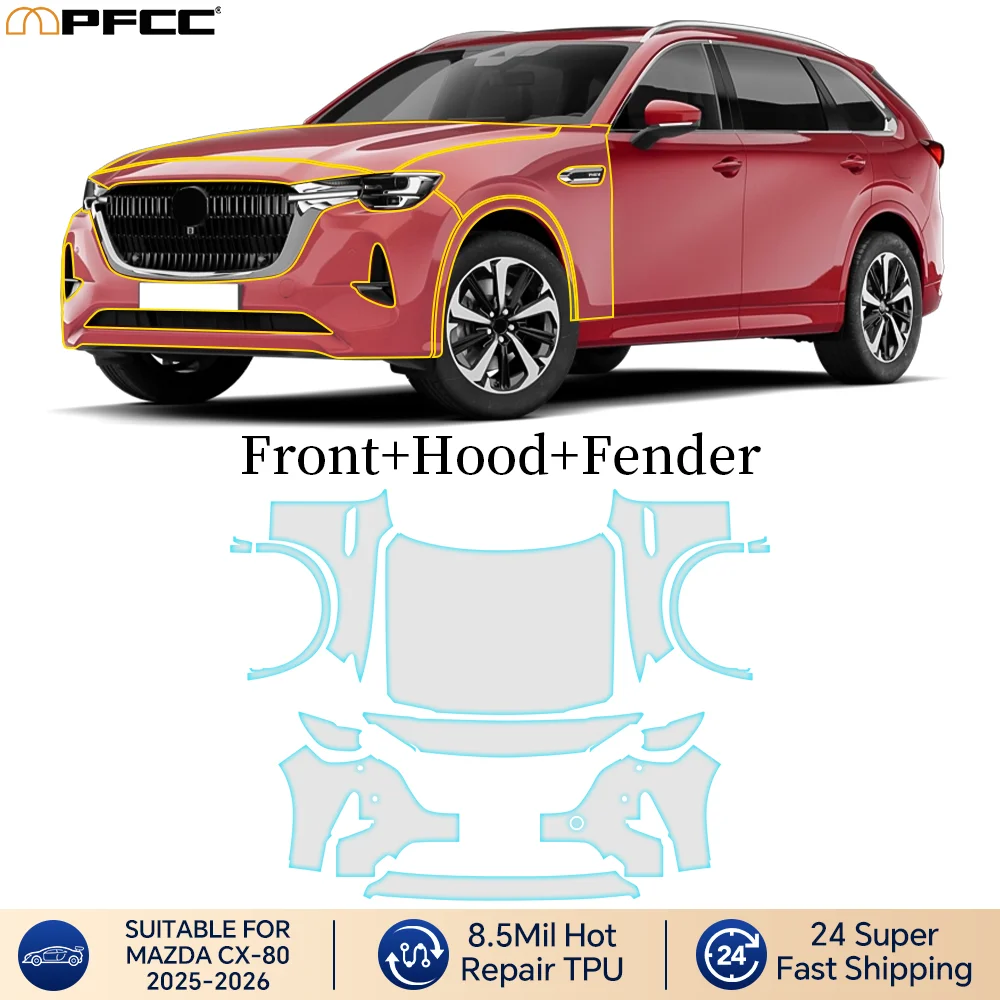 

For MAZDA CX-80 2025-UP TPU Paint Protection Film Anti-Scratch Pre-cut PPF Car Body Transparent Bra Resistant Invisible Kit