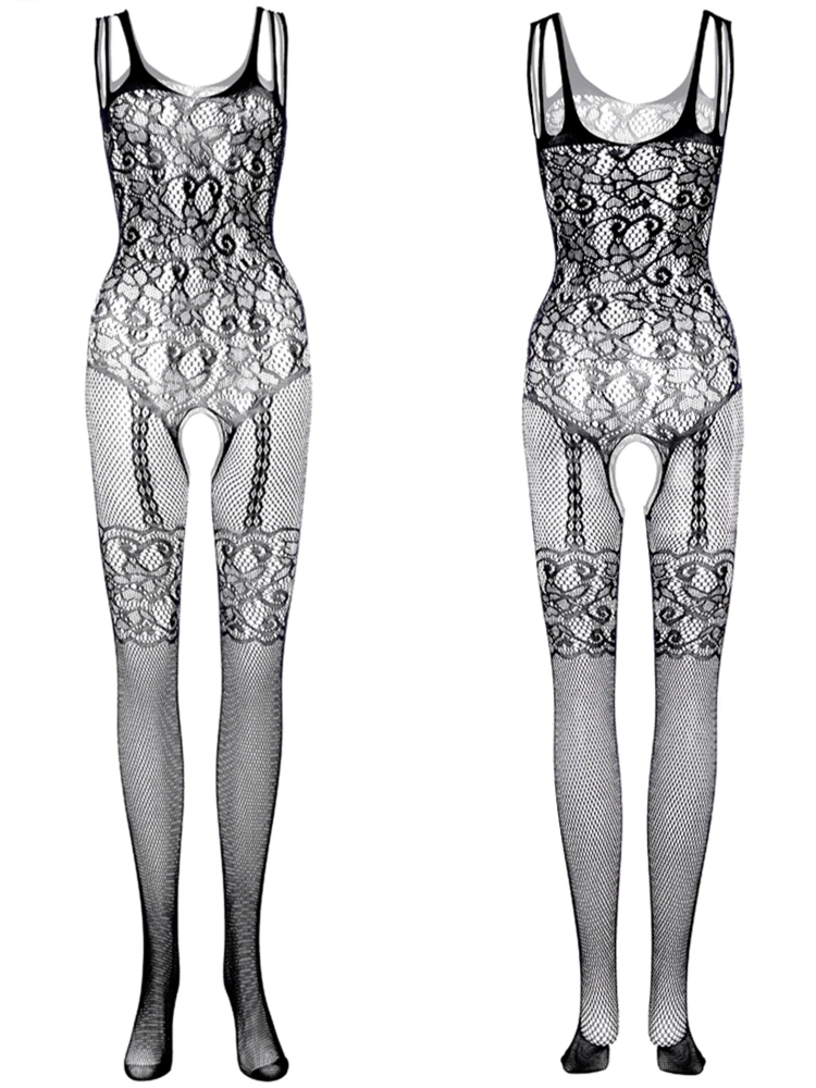 Lingerie apertada erótica para homens e mulheres, roupa interior de malha transparente, meia de corpo inteiro, trajes adultos