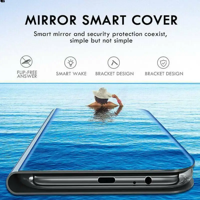 Mirror Window View Flip Cover For Huawei Honor 9X P40 P30 P20 Y9 Y7 Y6 Pro P Smart 2019 2020 Case on Mate 30 20 10 Lite Case