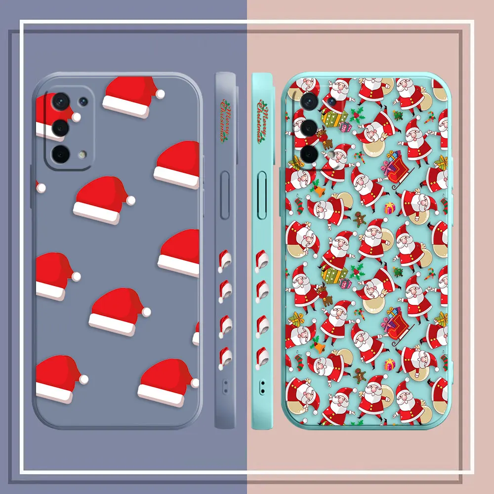 Father Merry Christmas Santa Hat Phone Case For OPPO A15 A16 A17 A31 A38 A53 A54 A55 A57 A58 A72 A73 A74 A78 A92 A93 A94 5G Case