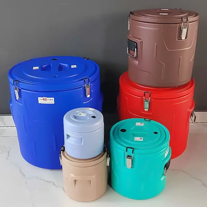 5 Piece Set 5L 10L 30L 50L 70L Thermal Insulation Metal Food Bucket Soup Container for Commercial Catering Hotel Buffet