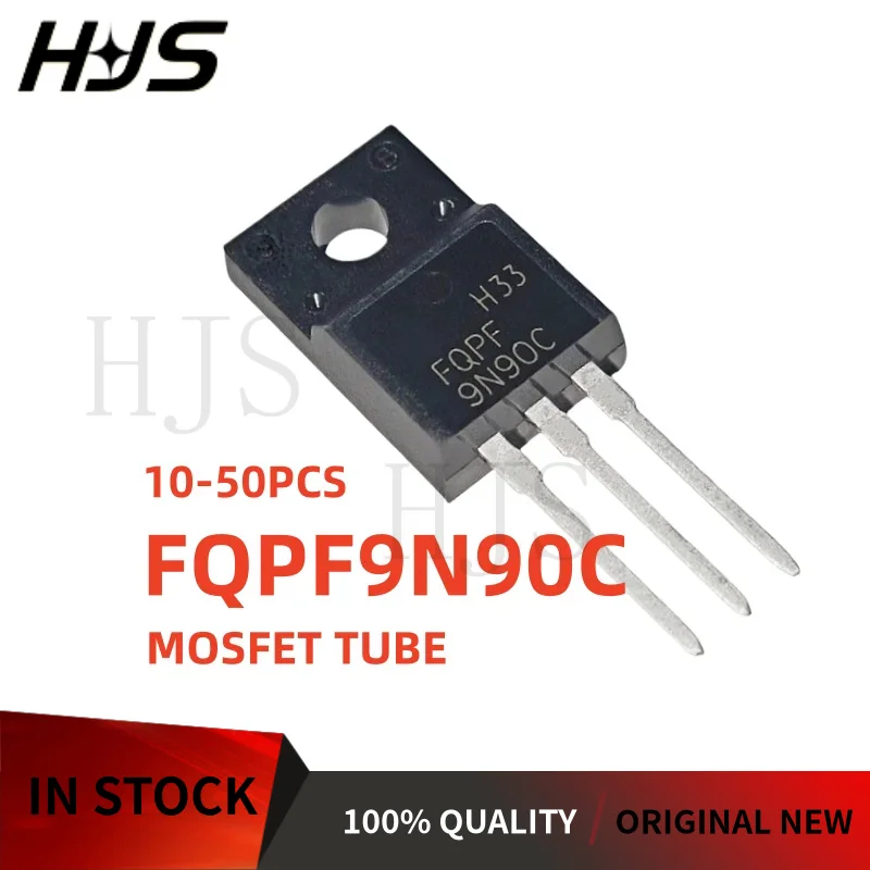10-50 peças novo fqpf9n90c fqpf9n90 9n90c TO-220F canal n mosfet transistor de efeito de campo em estoque