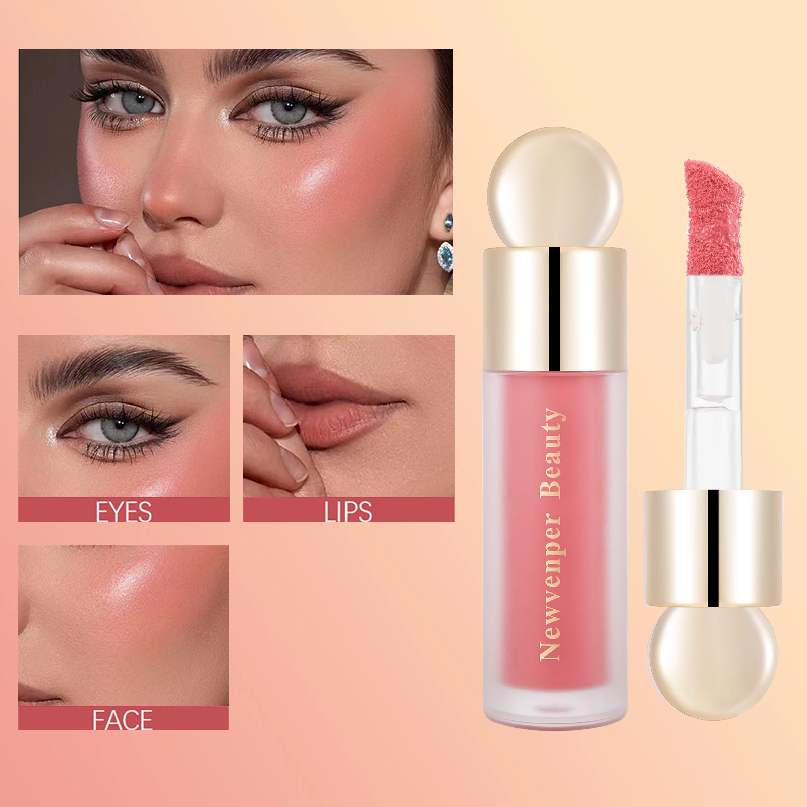 Vloeibare Markeerstift + Vloeibare Blush + Vloeibare Contour Voor Gezicht & Lichaam, Hoge Glanzende Afwerking, Natuurlijke Gloed Vloeibare Luminisator Make-Up