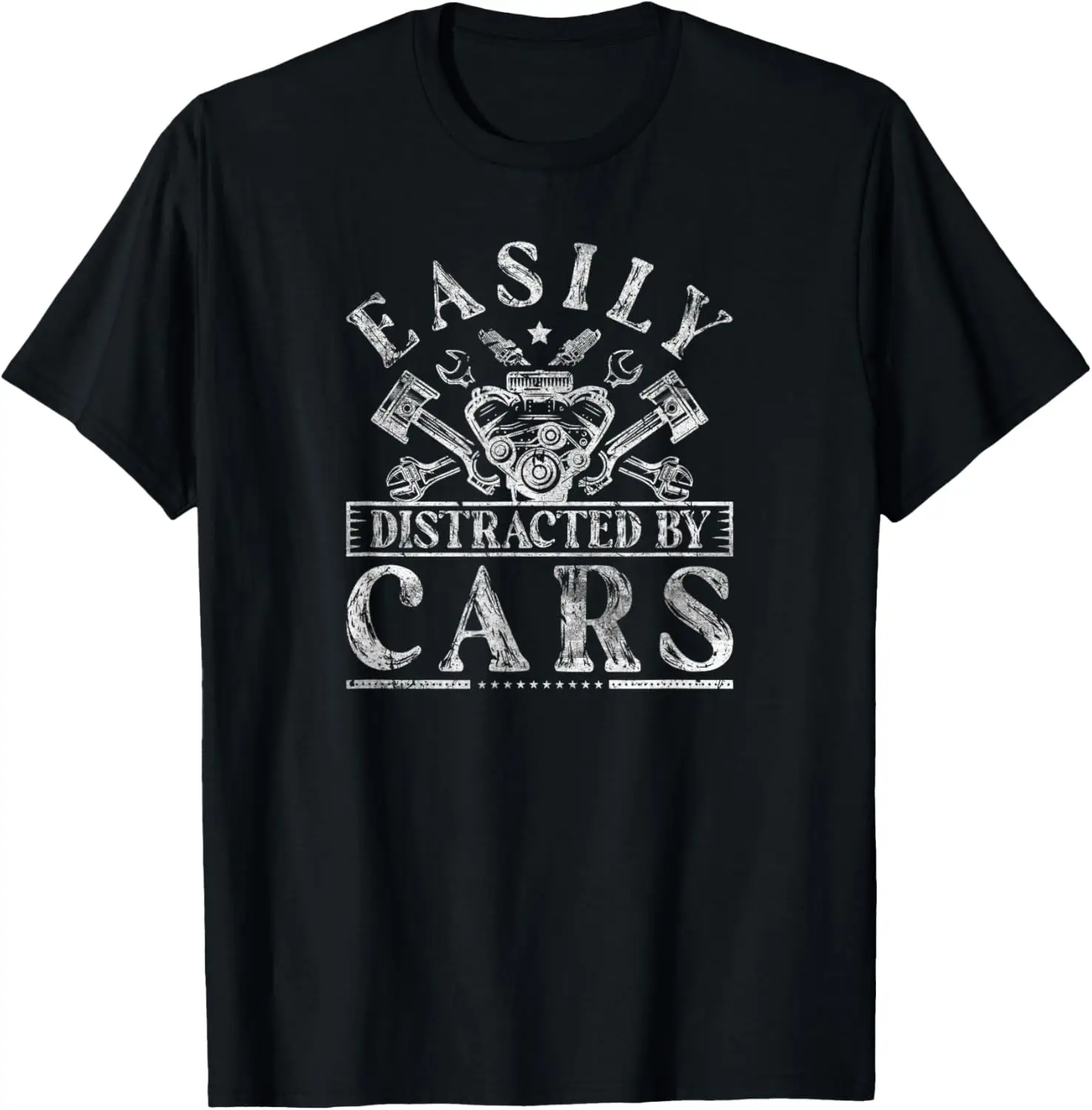 Easily Distracted By Cars Auto Mechanic T-Shirt