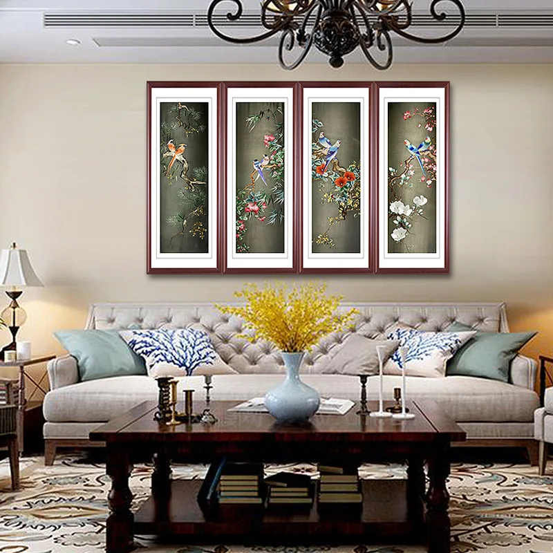 

Four seasons flower and bird embroidery