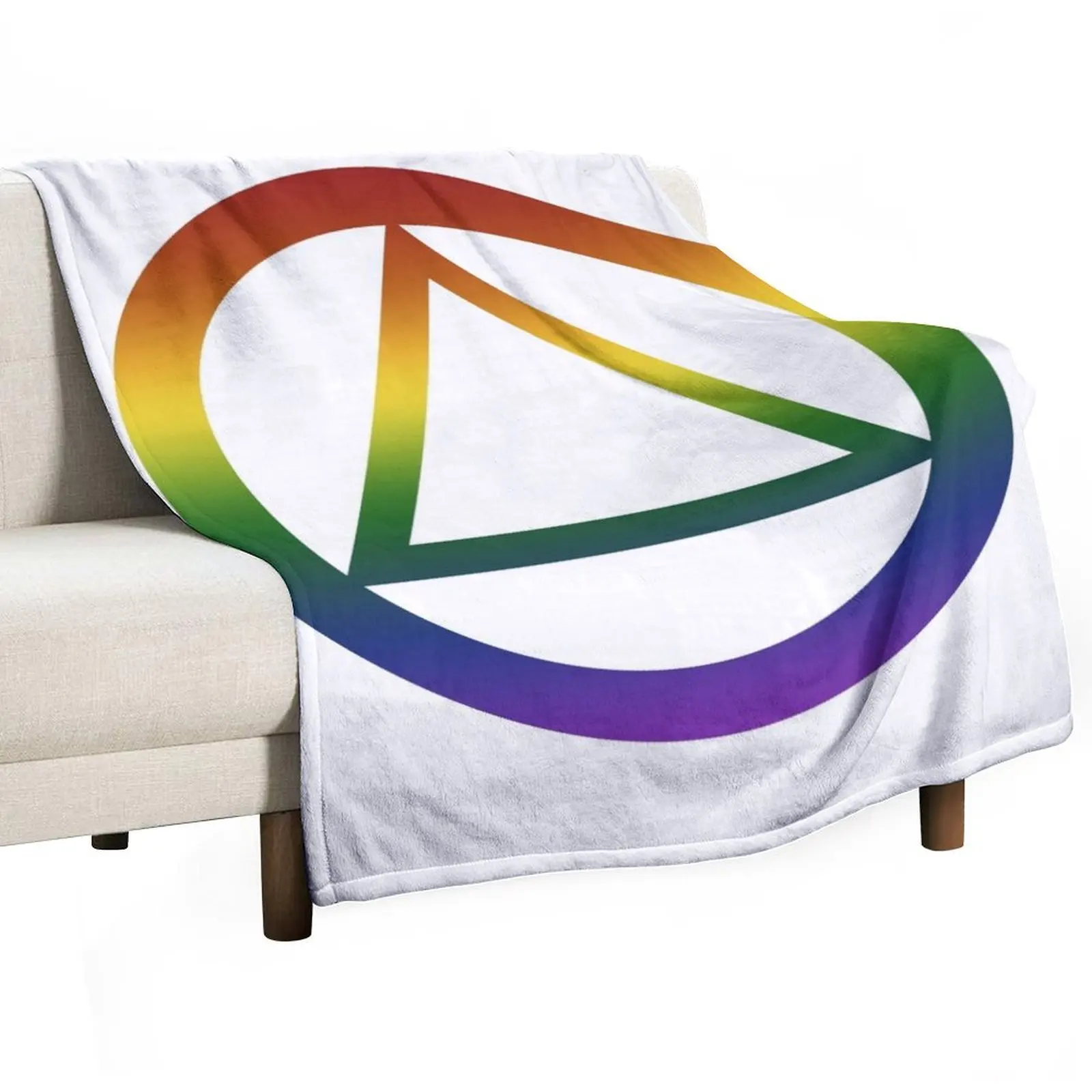 Alcoholics Anonymous Rainbow Pride Symbol Throw Blanket sofa bed christmas decoration Decorative Throw Sofas Blankets